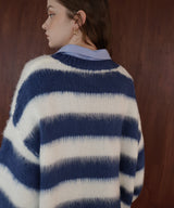 シャギーボーダーオーバーサイズ配色ニット