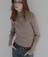 プレーティングリブニットトップス