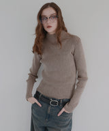 プレーティングリブニットトップス