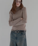 プレーティングリブニットトップス