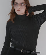 プレーティングリブニットトップス