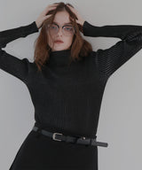 プレーティングリブニットトップス