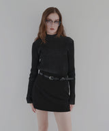 プレーティングリブニットトップス