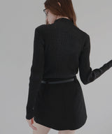 プレーティングリブニットトップス