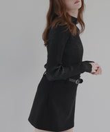 プレーティングリブニットトップス