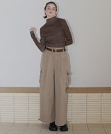 プレーティングリブニットトップス