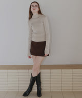 プレーティングリブニットトップス