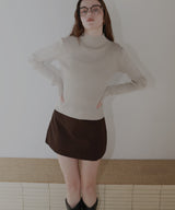 プレーティングリブニットトップス