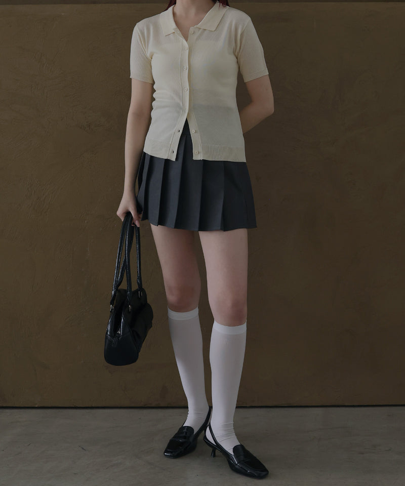 襟付きハーフスリーブポロニット