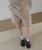 【セットアップアイテム】ホック付きポロニット＆ショートニットパンツ