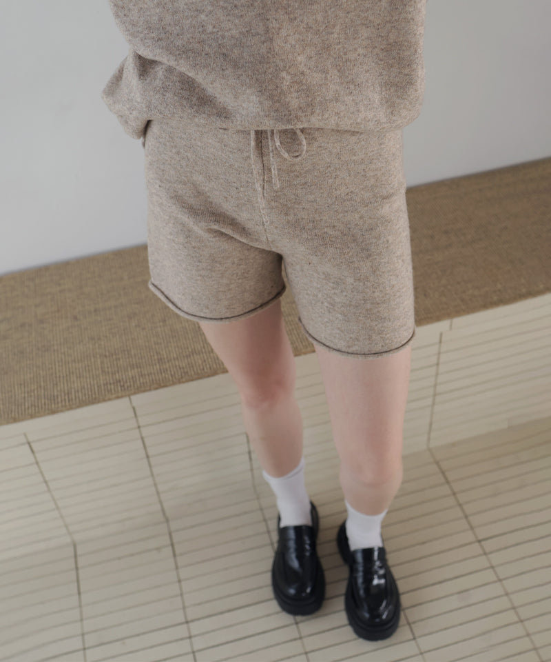 【セットアップアイテム】ホック付きポロニット＆ショートニットパンツ