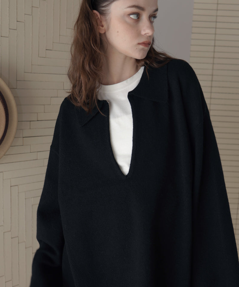 【セットアップアイテム】ホック付きポロニット＆ショートニットパンツ