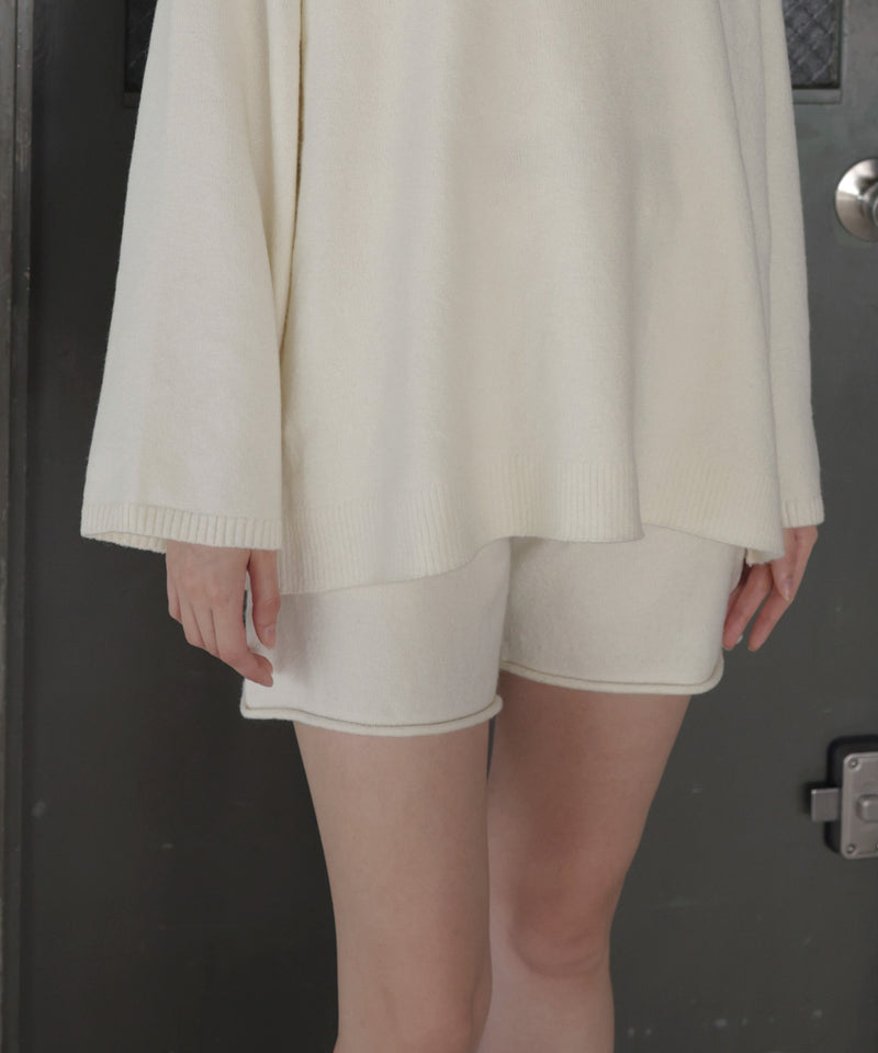 【セットアップアイテム】ホック付きポロニット＆ショートニットパンツ