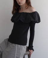 【11月上旬お届け商品】バルーンオフショルリプニット