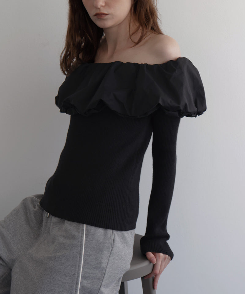 【11月上旬お届け商品】バルーンオフショルリプニット