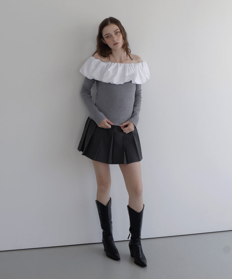 【11月上旬お届け商品】バルーンオフショルリプニット