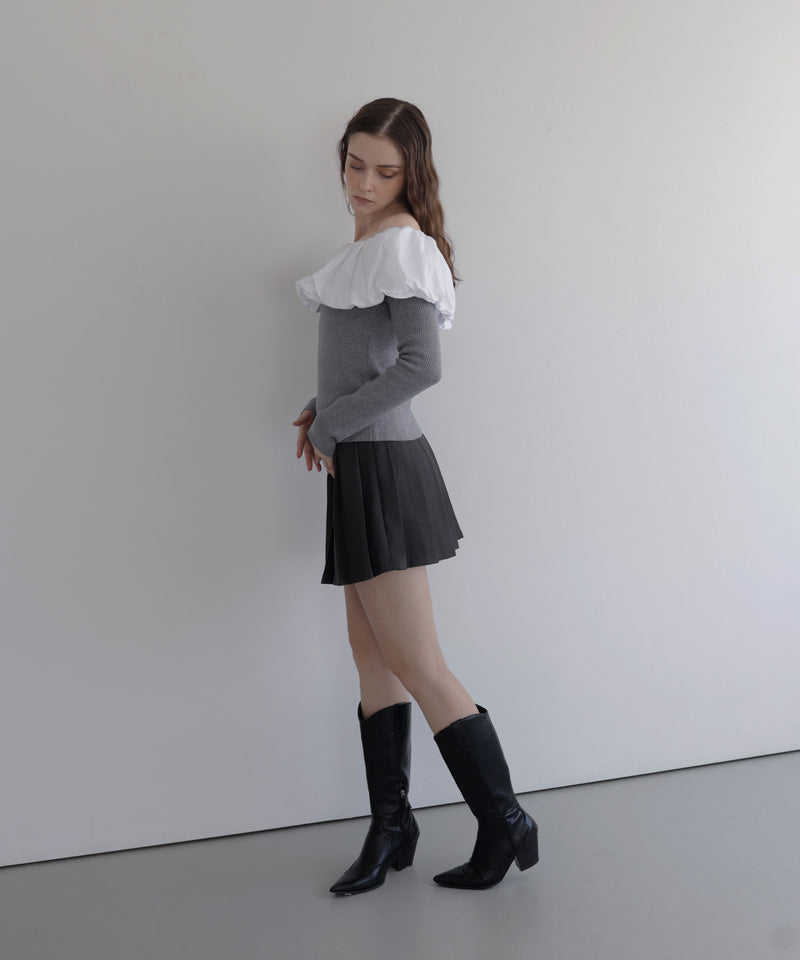 【11月上旬お届け商品】バルーンオフショルリプニット