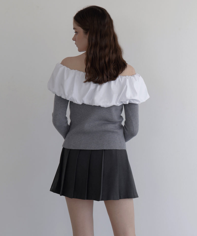 【11月上旬お届け商品】バルーンオフショルリプニット
