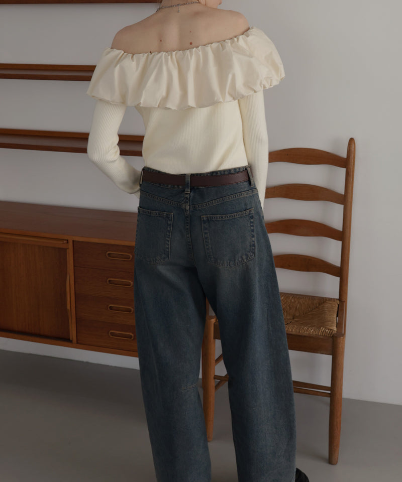 【11月上旬お届け商品】バルーンオフショルリプニット
