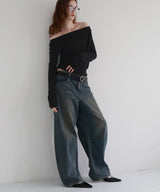 【12月上旬お届け商品】ドレープオフショルニットトップス