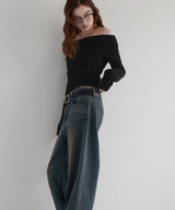 【12月上旬お届け商品】ドレープオフショルニットトップス