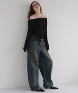 【12月上旬お届け商品】ドレープオフショルニットトップス