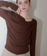 【12月上旬お届け商品】ドレープオフショルニットトップス