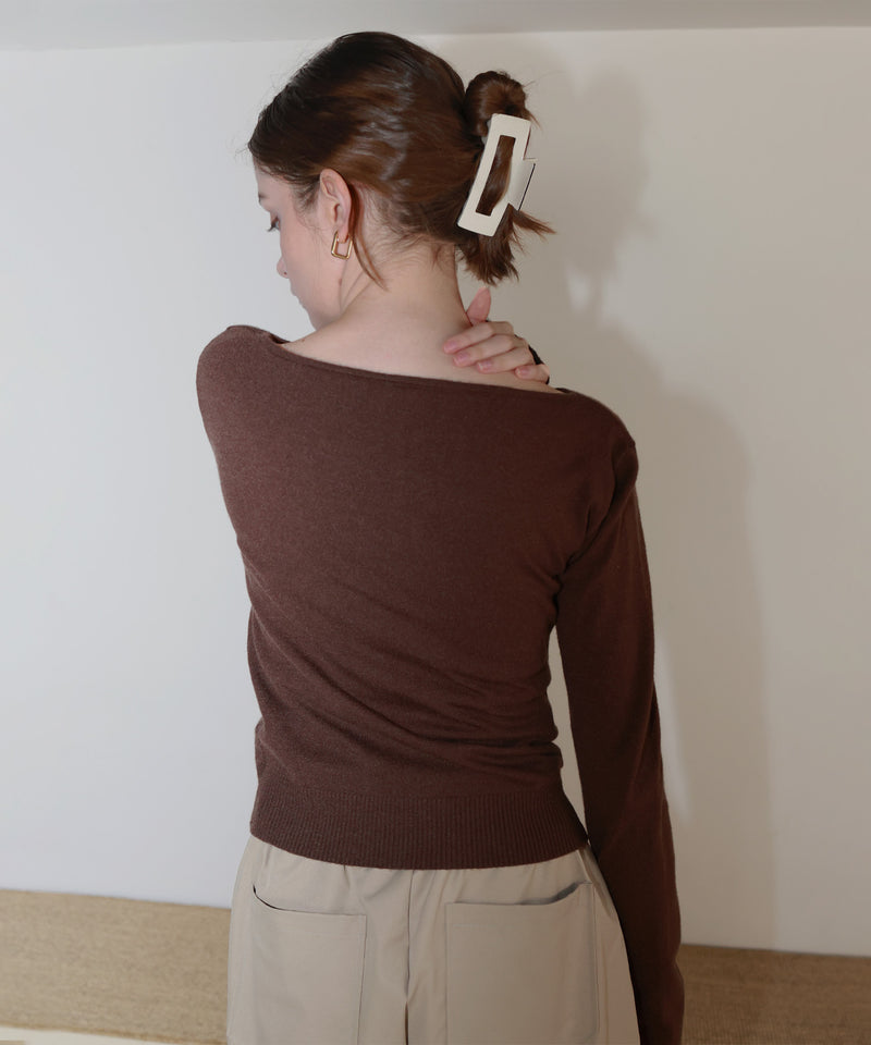 【12月上旬お届け商品】ドレープオフショルニットトップス