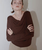 【12月上旬お届け商品】ドレープオフショルニットトップス