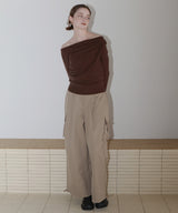 【12月上旬お届け商品】ドレープオフショルニットトップス