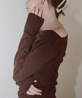 【12月上旬お届け商品】ドレープオフショルニットトップス