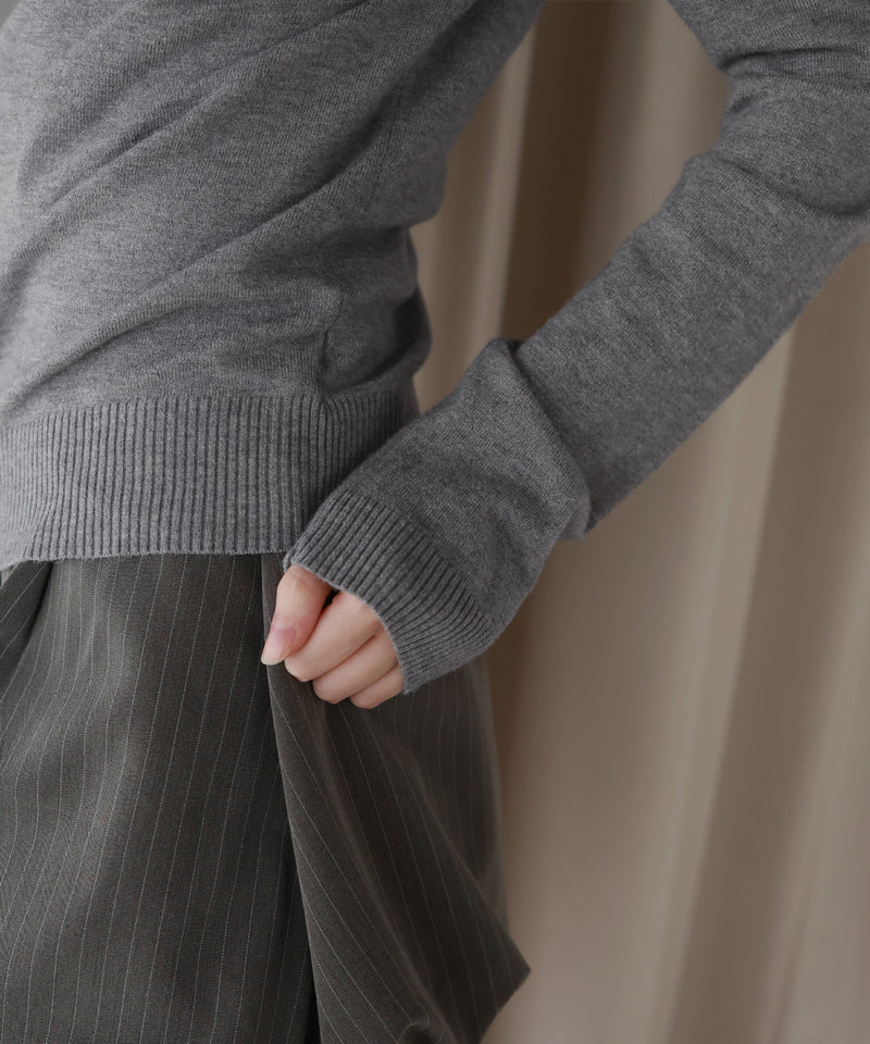 【12月上旬お届け商品】ドレープオフショルニットトップス