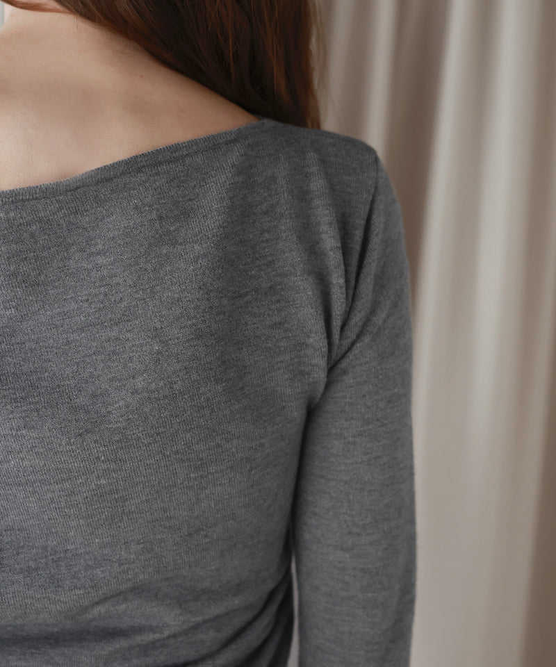 【12月上旬お届け商品】ドレープオフショルニットトップス