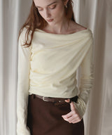 【12月上旬お届け商品】ドレープオフショルニットトップス