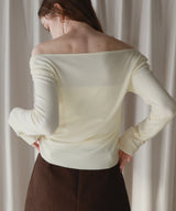 【12月上旬お届け商品】ドレープオフショルニットトップス