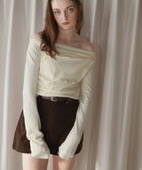 【12月上旬お届け商品】ドレープオフショルニットトップス