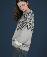 ノルディック柄オーバーサイズニット