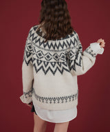 ノルディック柄オーバーサイズニット