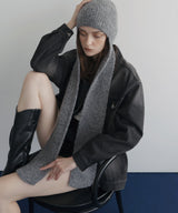 ロングイヤーフラップニットキャップマフラー/ニットフードマフラー