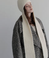 ロングイヤーフラップニットキャップマフラー/ニットフードマフラー