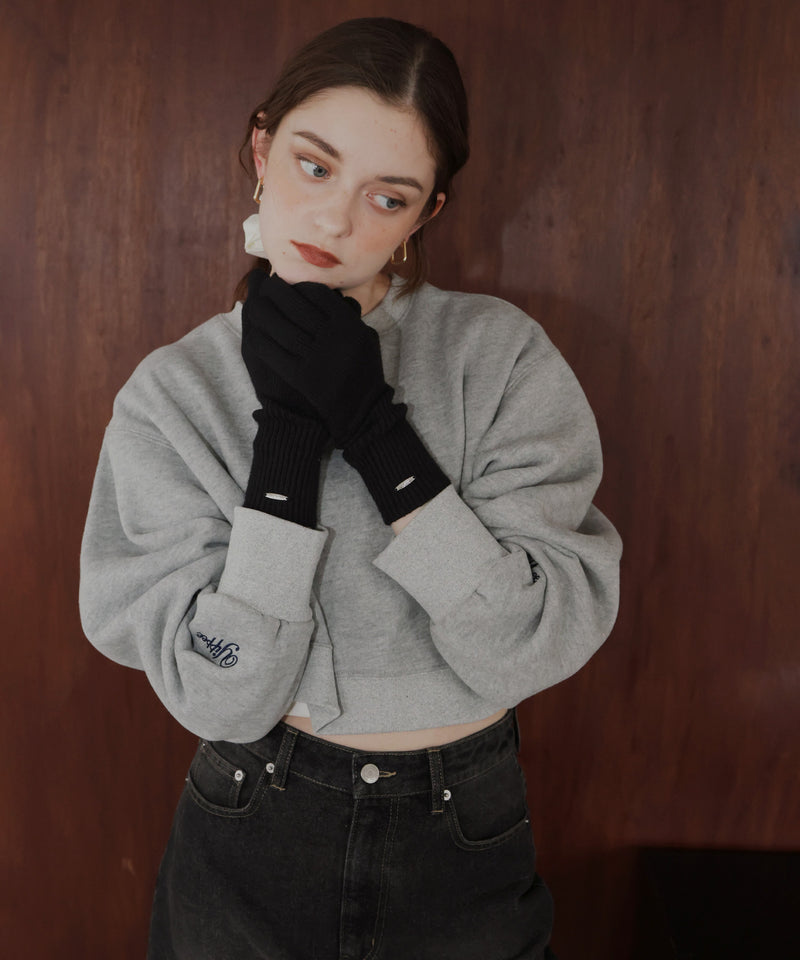 フィンガースリットニットグローブ/アームウォーマー/手袋