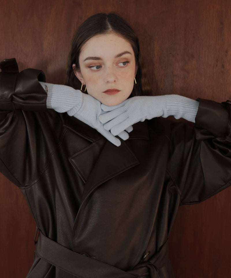 フィンガースリットニットグローブ/アームウォーマー/手袋