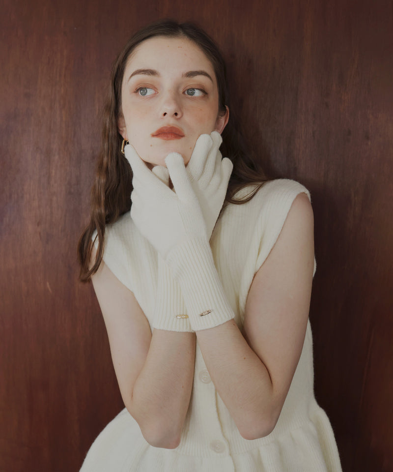 フィンガースリットニットグローブ/アームウォーマー/手袋