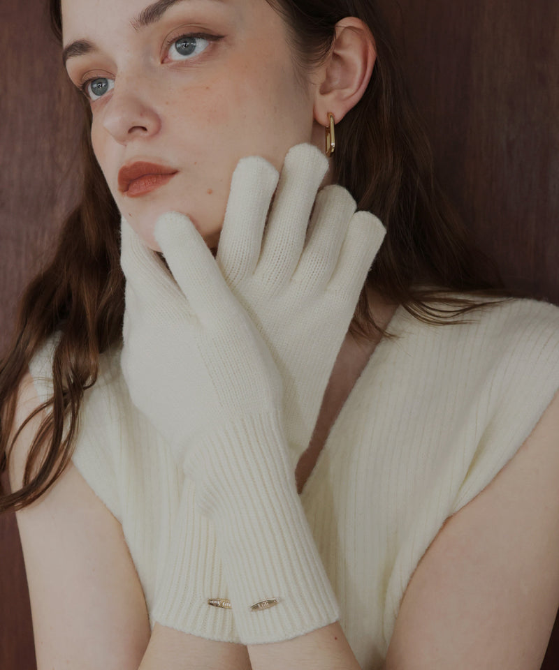 フィンガースリットニットグローブ/アームウォーマー/手袋