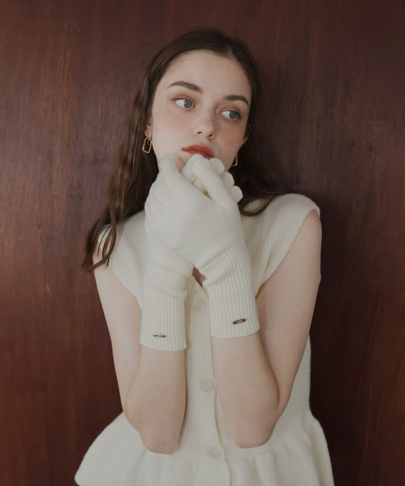 フィンガースリットニットグローブ/アームウォーマー/手袋