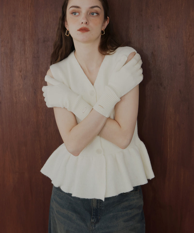 フィンガースリットニットグローブ/アームウォーマー/手袋