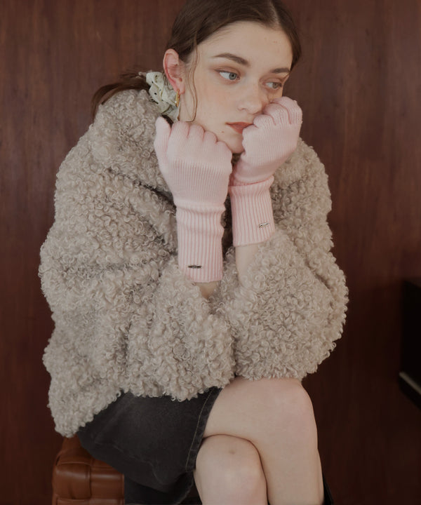 フィンガースリットニットグローブ/アームウォーマー/手袋