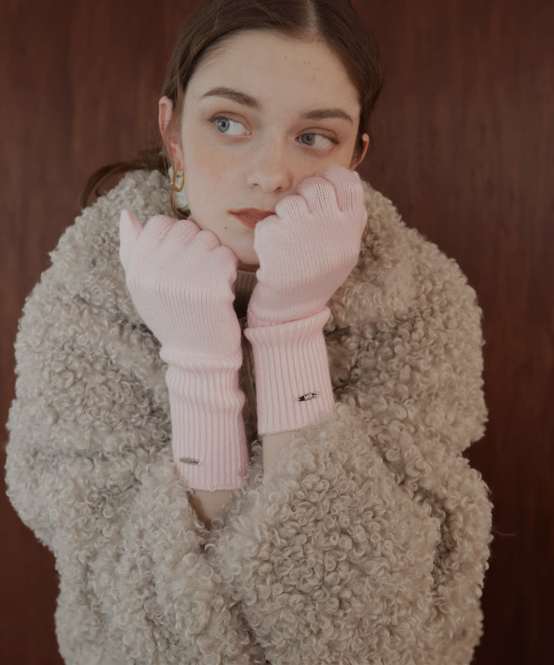 フィンガースリットニットグローブ/アームウォーマー/手袋