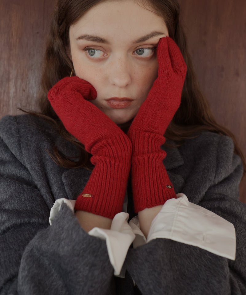 フィンガースリットニットグローブ/アームウォーマー/手袋