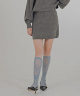 オーバーサイズクルーネックニットトップス＆ニットミニスカート　セットアップニット